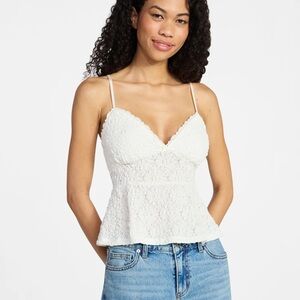 No Boundaries White Lace Camisole Top
